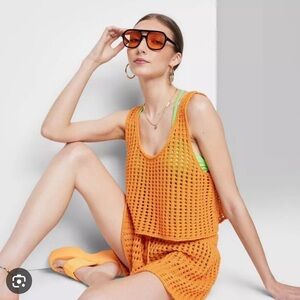 Crochet cropped 2-piece set